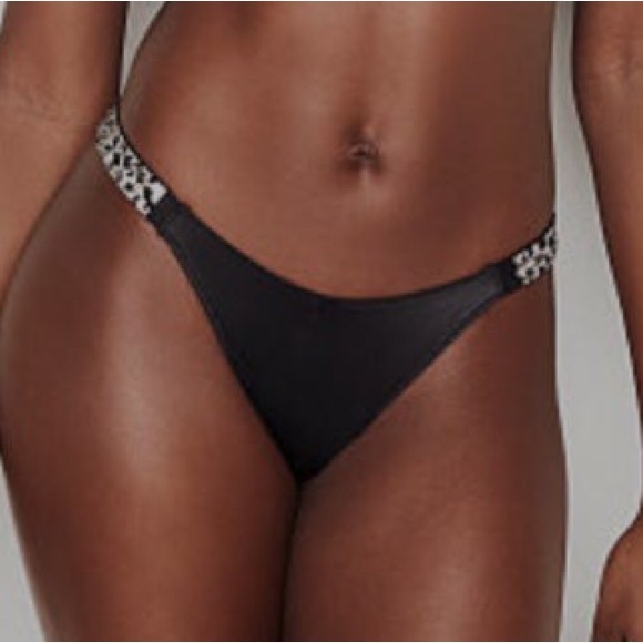 3/$50 Victoria’s Secret Bombshell Shine Leopard Strap Rhinestone Brazilian Panty - Picture 9 of 10